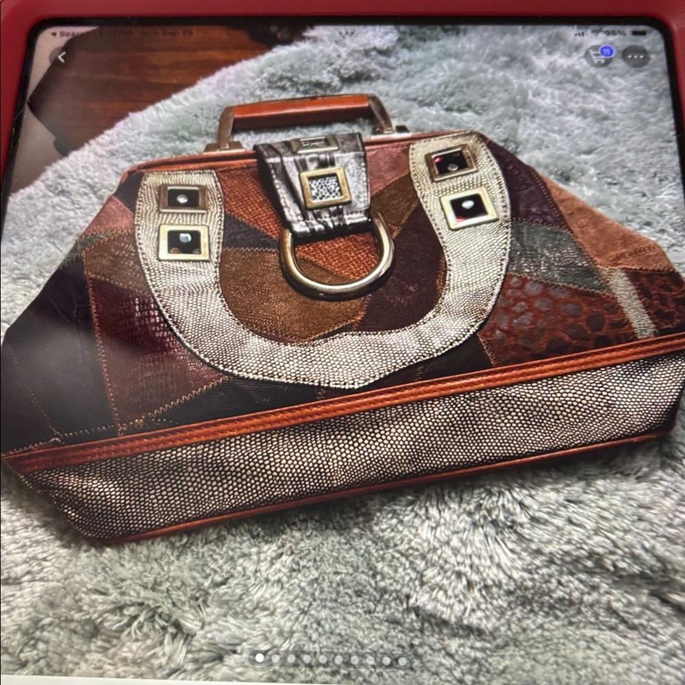 Multicolor Patchwork Handbag Ladies, Unique, Hand… - image 8